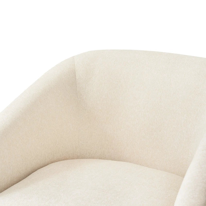 LUE BONA Modern Living Room Armchair Upholstered Wooden Barrel Swivel Accent Chair 6