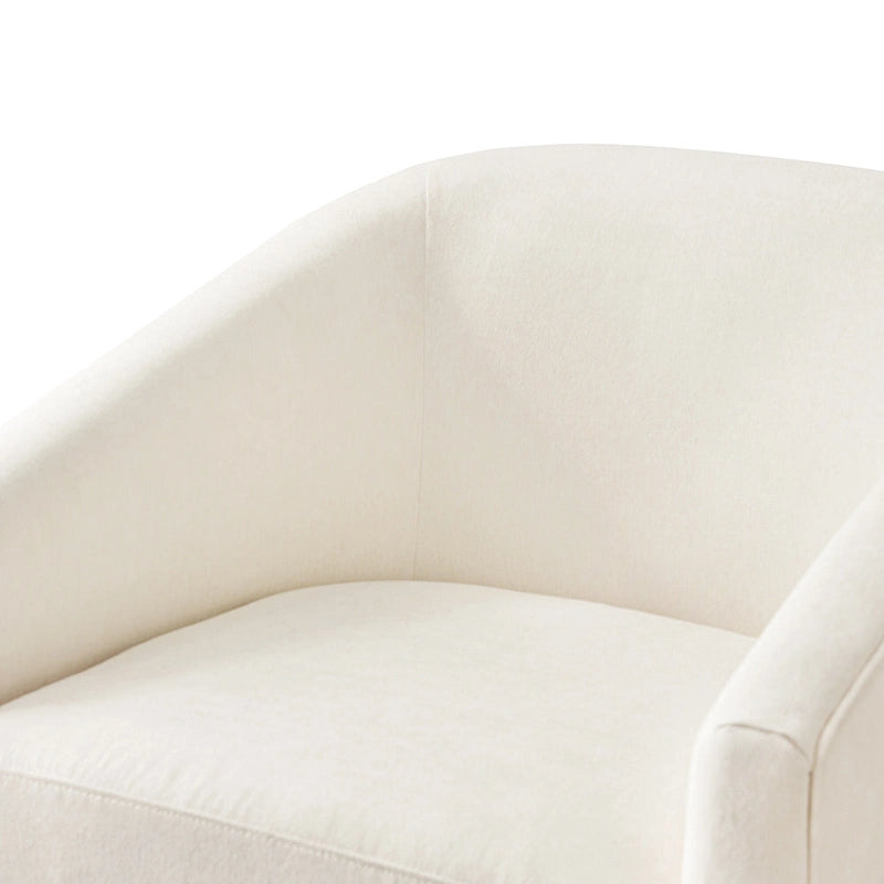 LUE BONA Modern Living Room Armchair Upholstered Wooden Barrel Swivel Accent Chair 13