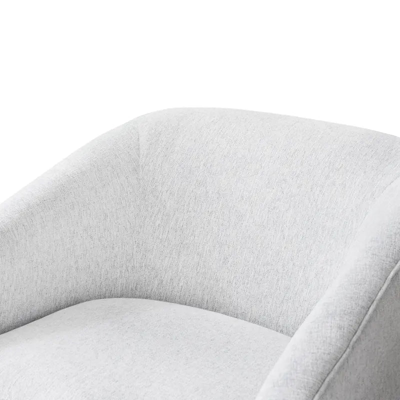 LUE BONA Modern Living Room Armchair Upholstered Wooden Barrel Swivel Accent Chair 20