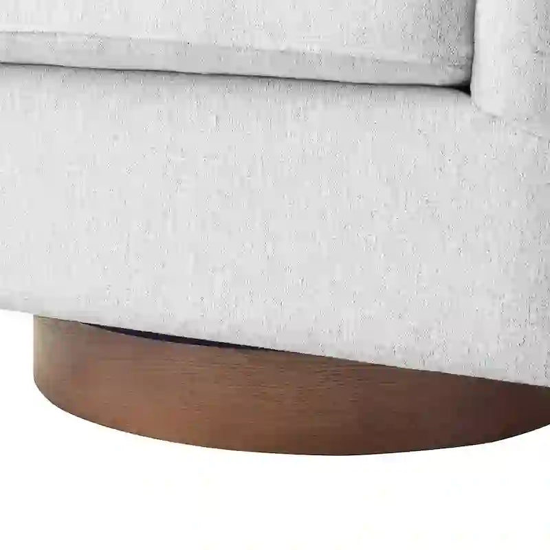 LUE BONA Modern Living Room Armchair Upholstered Wooden Barrel Swivel Accent Chair 21