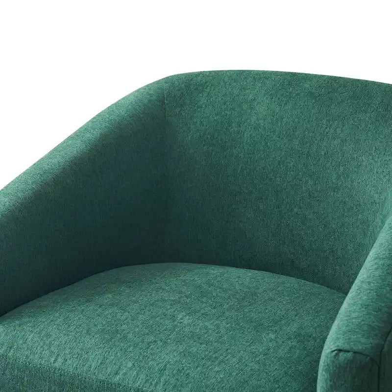 LUE BONA Modern Living Room Armchair Upholstered Wooden Barrel Swivel Accent Chair 27