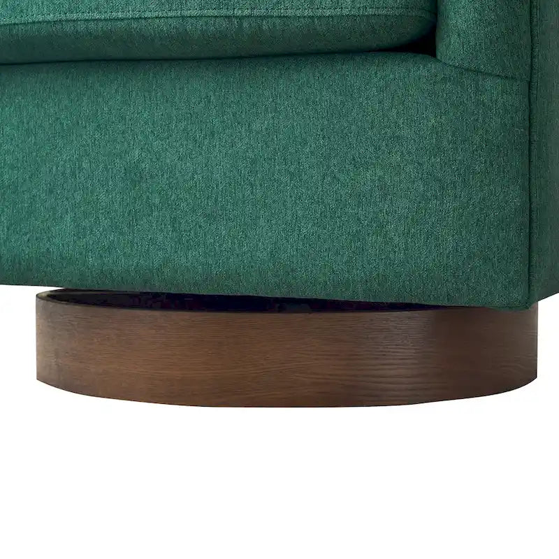LUE BONA Modern Living Room Armchair Upholstered Wooden Barrel Swivel Accent Chair 28