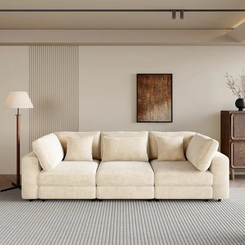 105 Sofa with Cushions and 5 Pillows 18