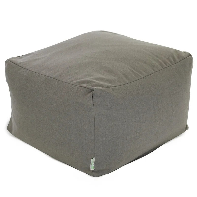 Majestic Home Goods Indoor Wales Poly/Linen Ottoman Pouf 27 in L x 27 in W x 17 in H 8