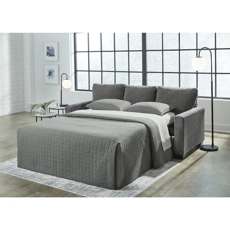 Signature Design by Ashley Rannis Pewter Queen Sofa Sleeper - 85W x 40D x 39H 7