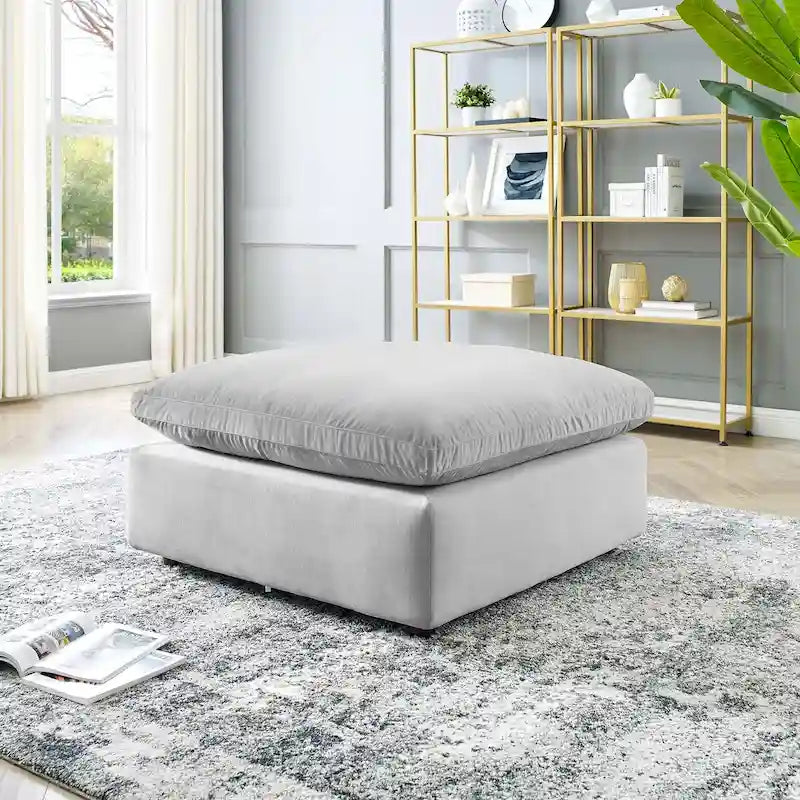 Commix Down Filled Overstuffed Performance Velvet Ottoman 35