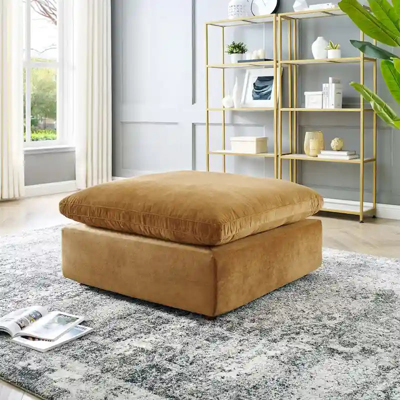 Commix Down Filled Overstuffed Performance Velvet Ottoman 36
