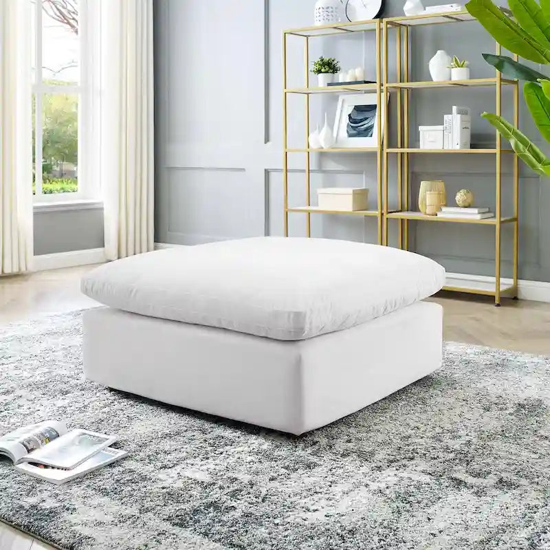 Commix Down Filled Overstuffed Performance Velvet Ottoman 39