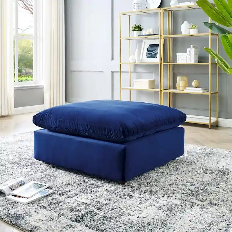 Commix Down Filled Overstuffed Performance Velvet Ottoman 40