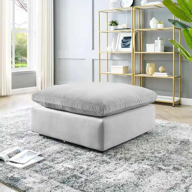 Commix Down Filled Overstuffed Performance Velvet Ottoman 4