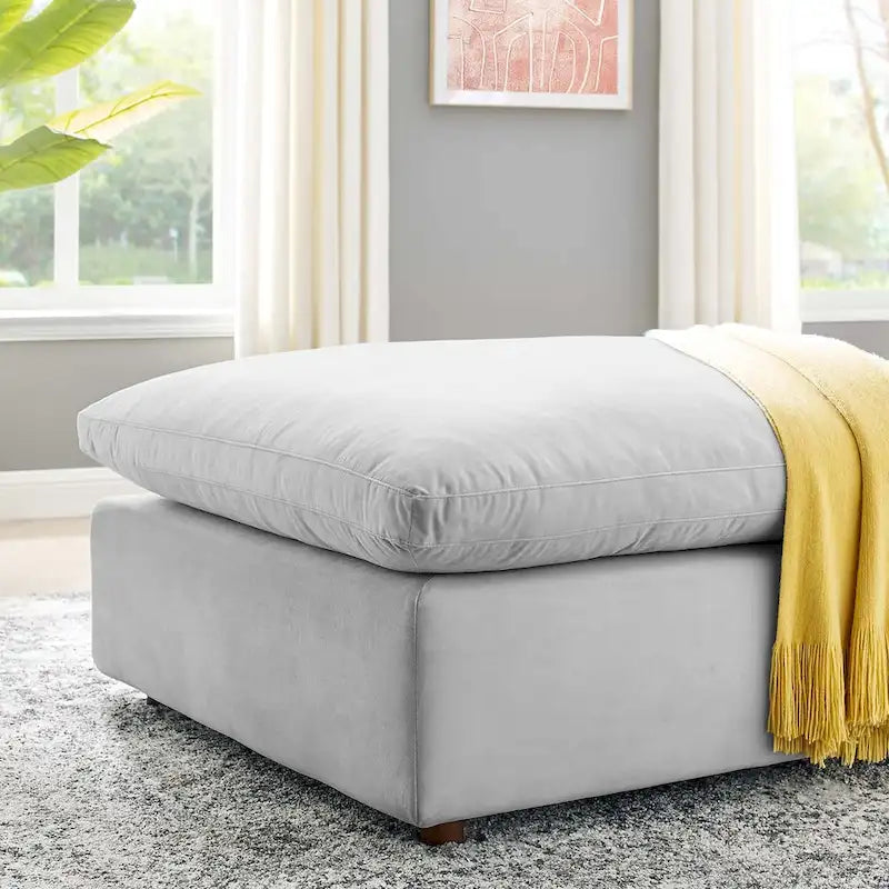 Commix Down Filled Overstuffed Performance Velvet Ottoman 10