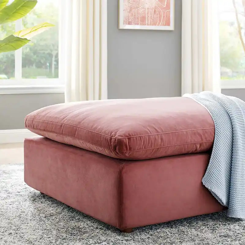 Commix Down Filled Overstuffed Performance Velvet Ottoman 29