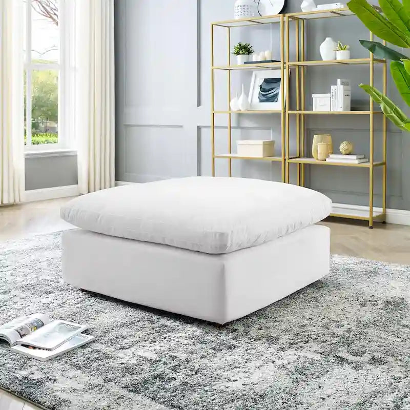 Commix Down Filled Overstuffed Performance Velvet Ottoman 30