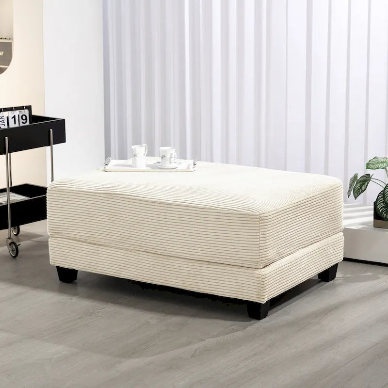 The Contemporary Oversized Corduroy Ottoman 3