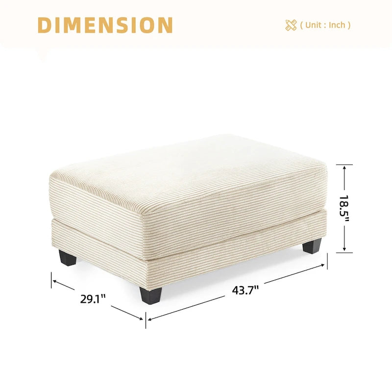 The Contemporary Oversized Corduroy Ottoman 4
