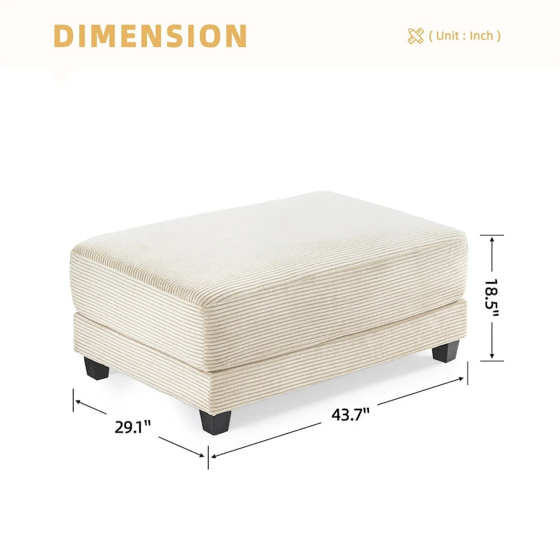 The Contemporary Oversized Corduroy Ottoman 8