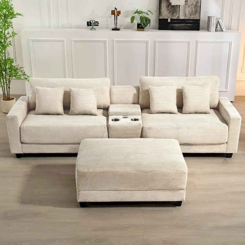 The Contemporary Oversized Corduroy Ottoman 11