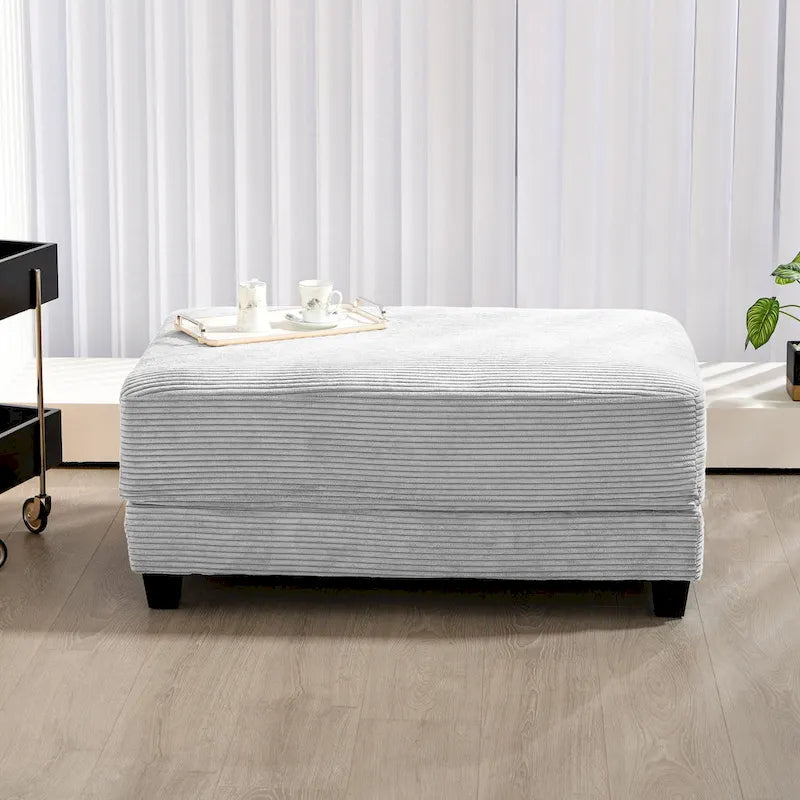 The Contemporary Oversized Corduroy Ottoman 14