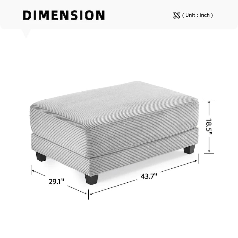 The Contemporary Oversized Corduroy Ottoman 17