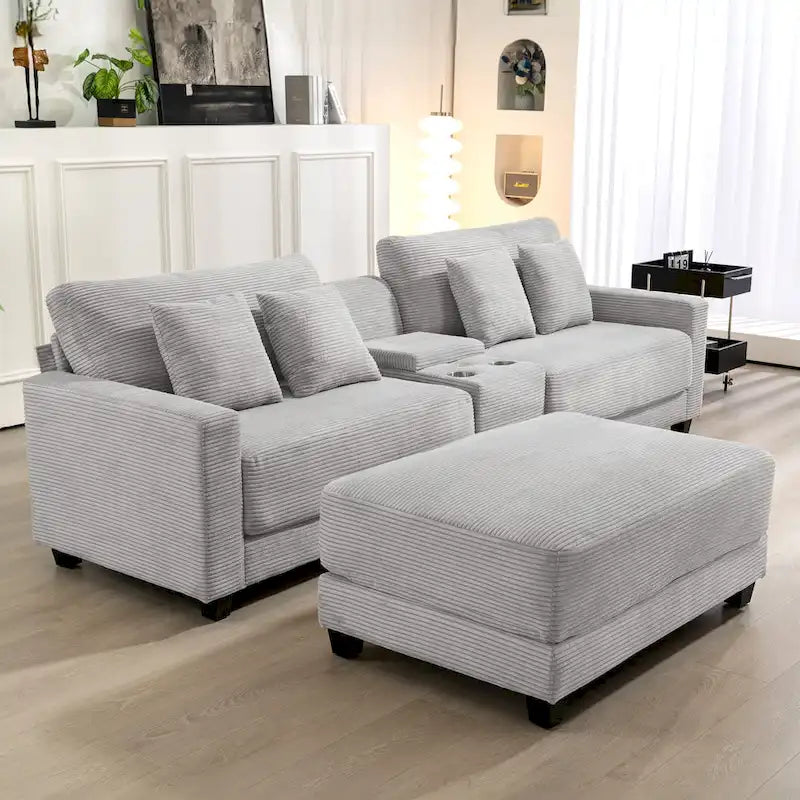 The Contemporary Oversized Corduroy Ottoman 20