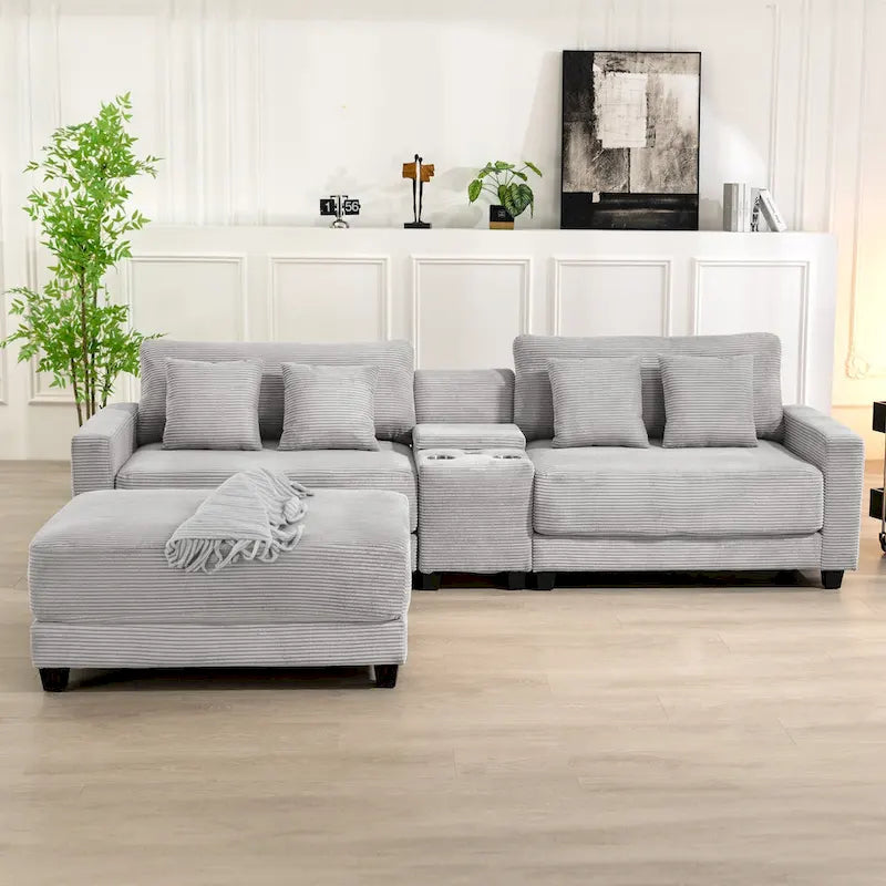 The Contemporary Oversized Corduroy Ottoman 21