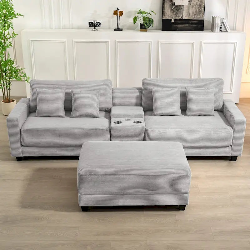 The Contemporary Oversized Corduroy Ottoman 22