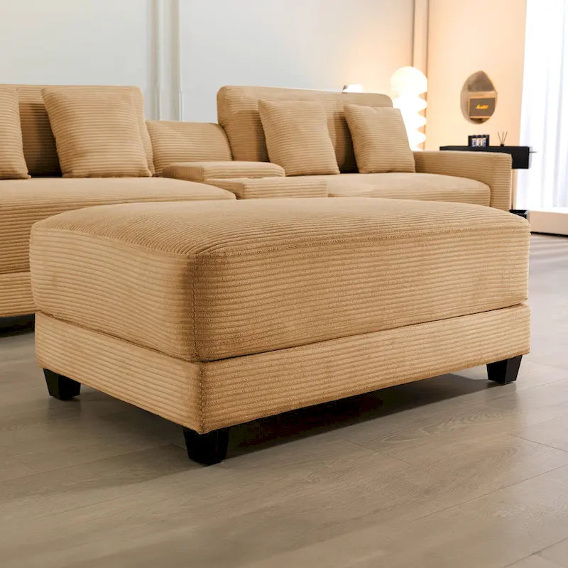 The Contemporary Oversized Corduroy Ottoman 26