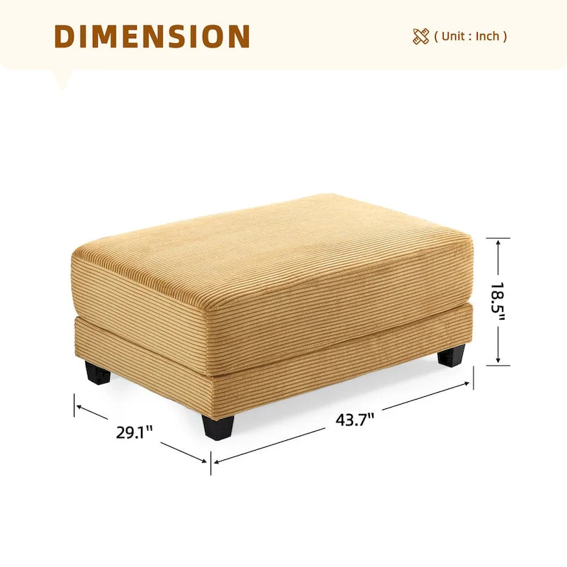 The Contemporary Oversized Corduroy Ottoman 27