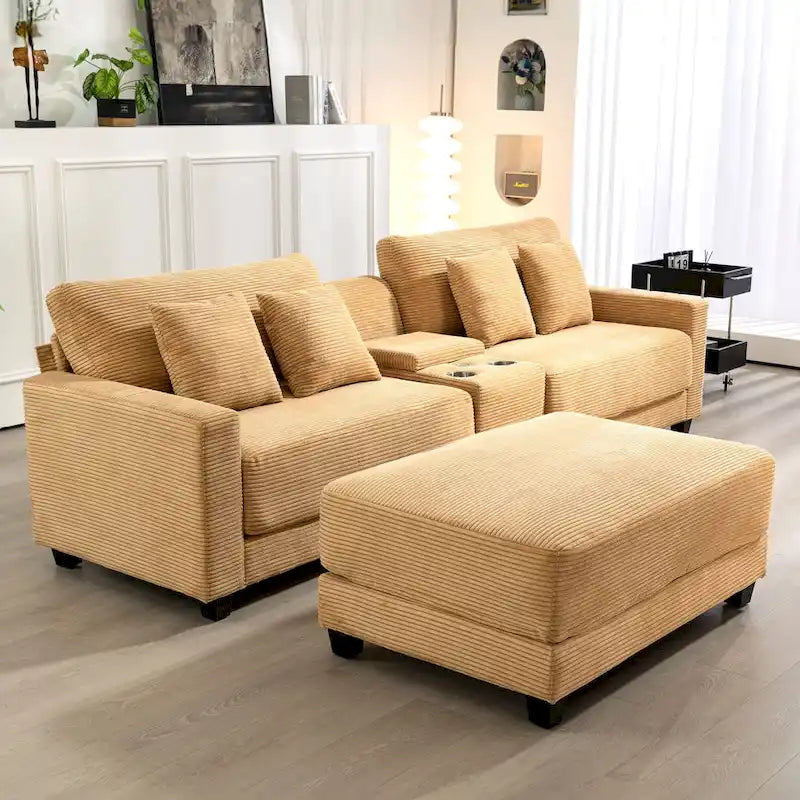 The Contemporary Oversized Corduroy Ottoman 30