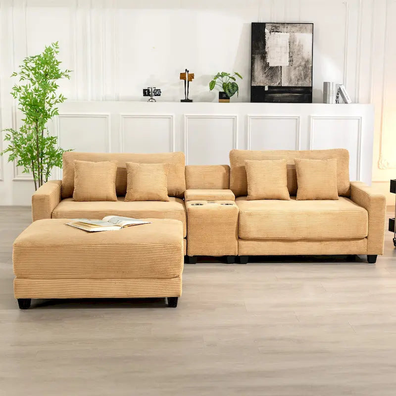 The Contemporary Oversized Corduroy Ottoman 31