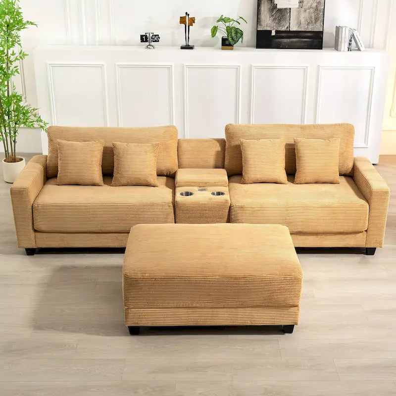 The Contemporary Oversized Corduroy Ottoman 32