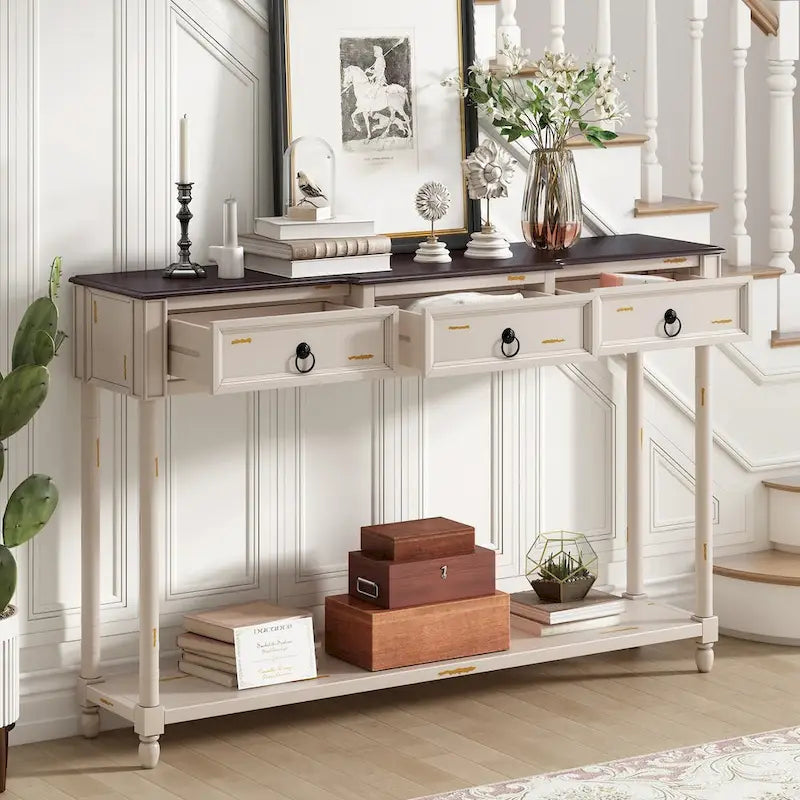 Console Table Sofa Table with Drawers for Entryway 6