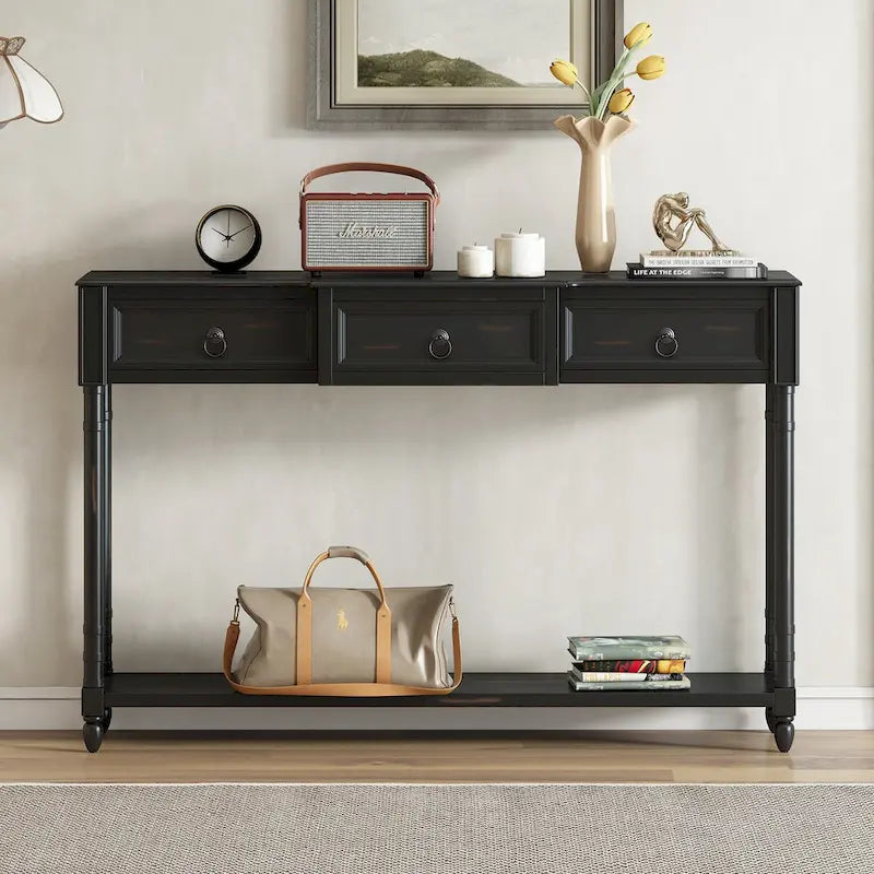 Console Table Sofa Table with Drawers for Entryway 9