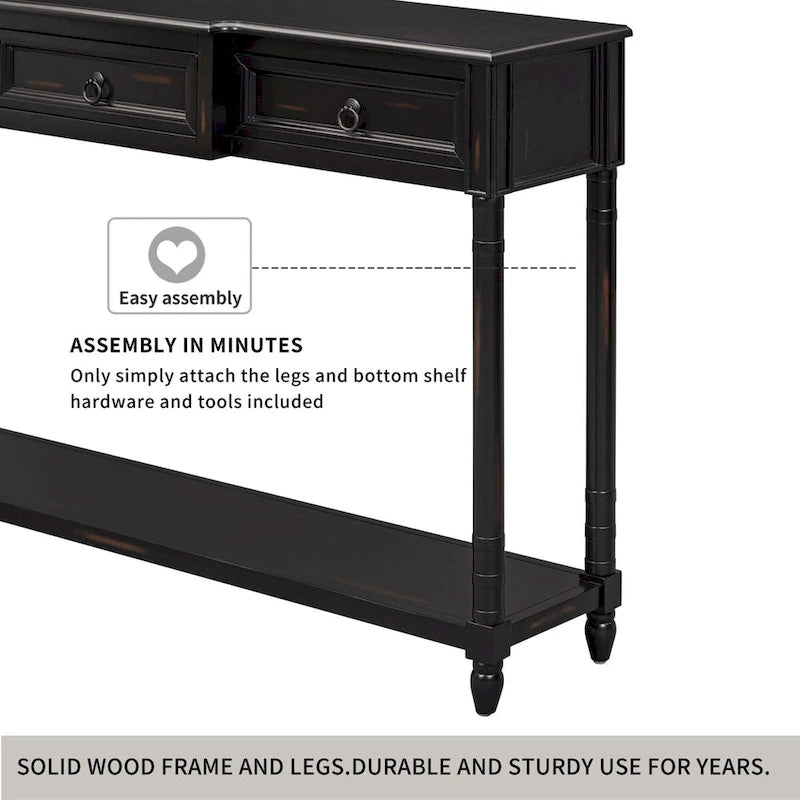 Console Table Sofa Table with Drawers for Entryway 27