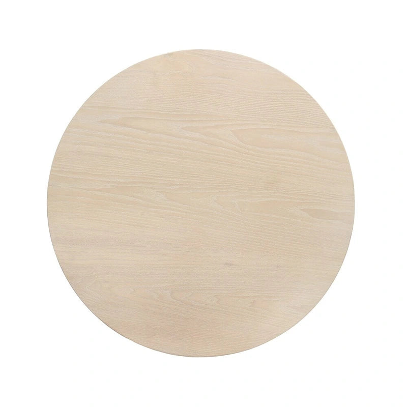 Tavolino Rotondo con Base in Metallo in Rovere Bianco e Nero 5