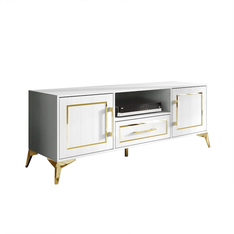 CraftPorch Contemporary TV Stand Console In White - n/a