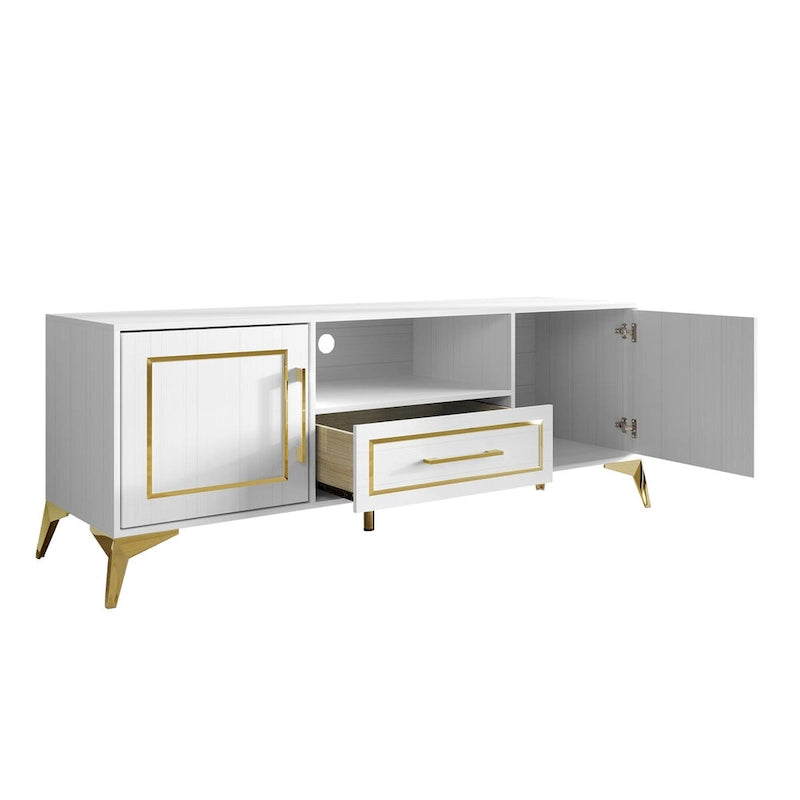 CraftPorch Contemporary TV Stand Console In White - n/a 5