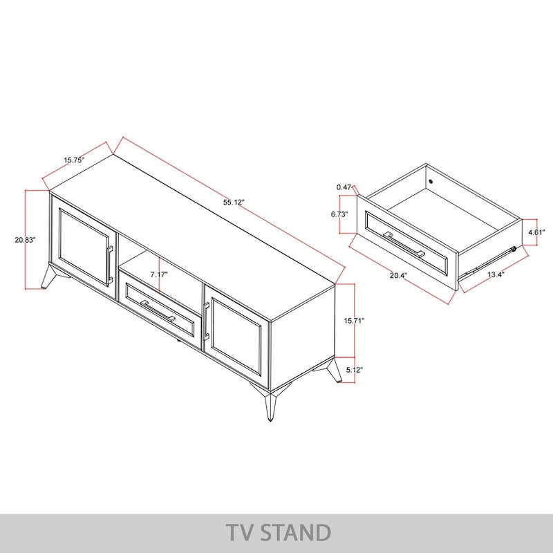 CraftPorch Contemporary TV Stand Console In White - n/a 7