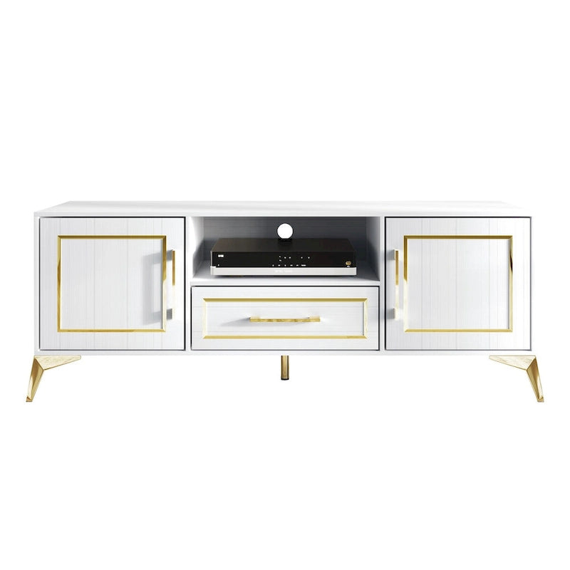 CraftPorch Contemporary TV Stand Console In White - n/a 9