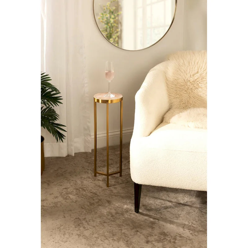 Kate and Laurel Aguilar Glam Drink Table - 9x9x23 3