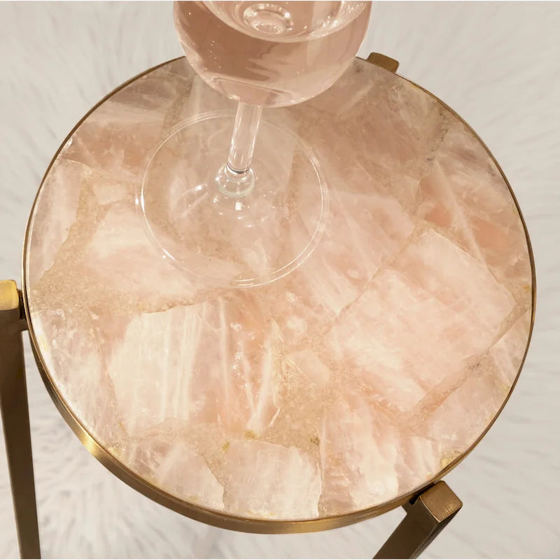 Kate and Laurel Aguilar Glam Drink Table - 9x9x23 4