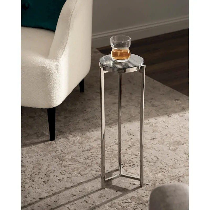 Kate and Laurel Aguilar Glam Drink Table - 9x9x23 6