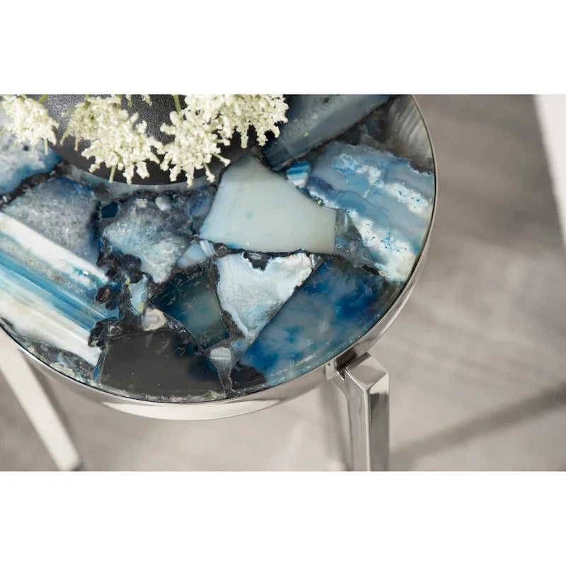 Kate and Laurel Aguilar Glam Drink Table - 9x9x23 12