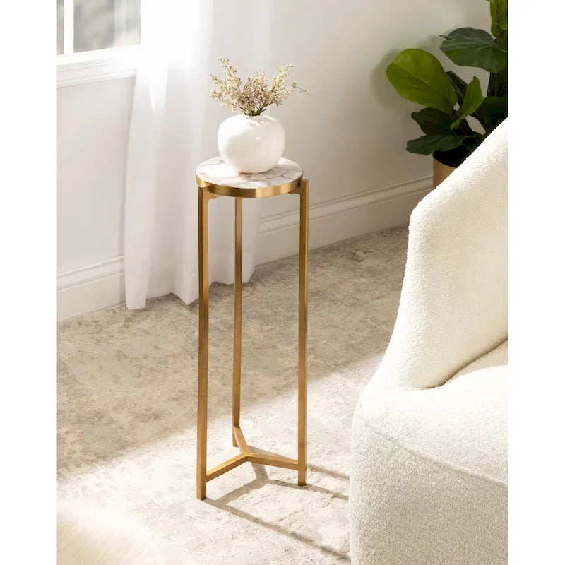 Kate and Laurel Aguilar Glam Drink Table - 9x9x23 15