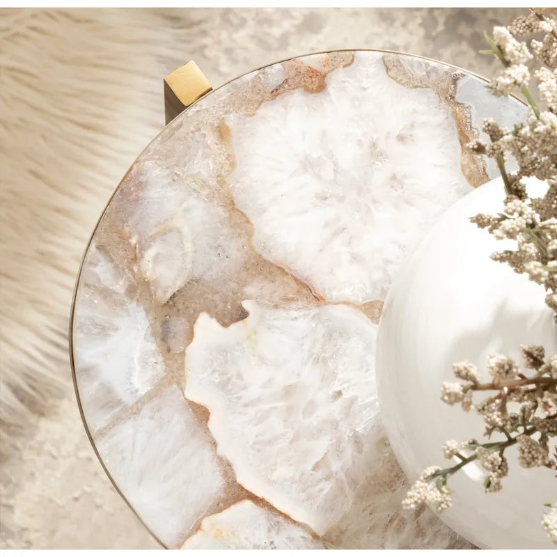 Kate and Laurel Aguilar Glam Drink Table - 9x9x23 16