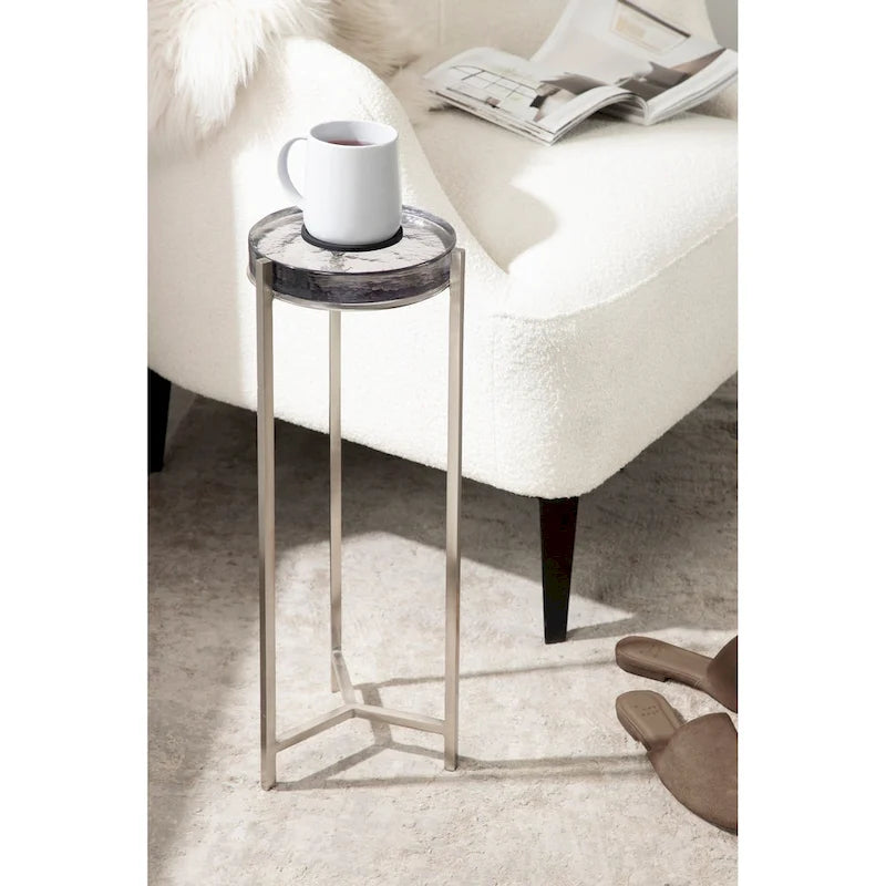 Kate and Laurel Aguilar Glam Drink Table - 9x9x23 18