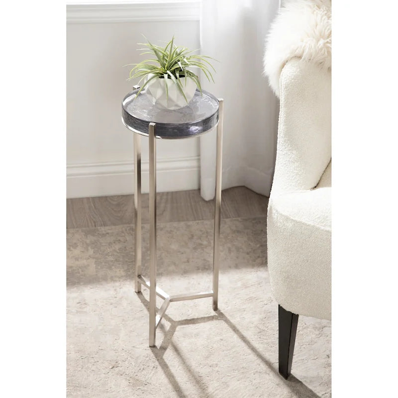 Kate and Laurel Aguilar Glam Drink Table - 9x9x23 20