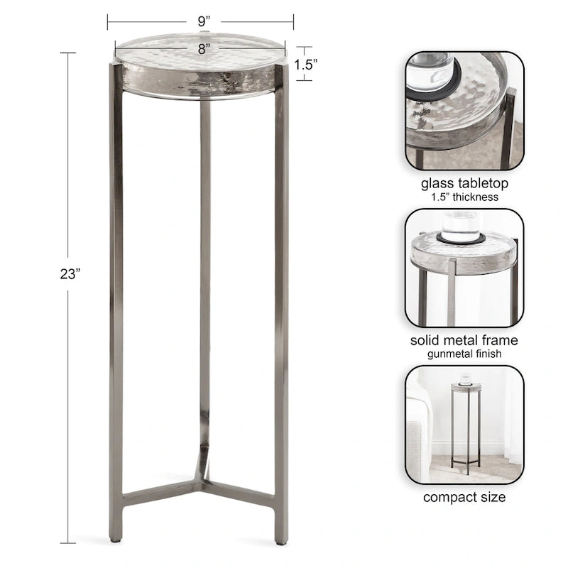 Kate and Laurel Aguilar Glam Drink Table - 9x9x23 31
