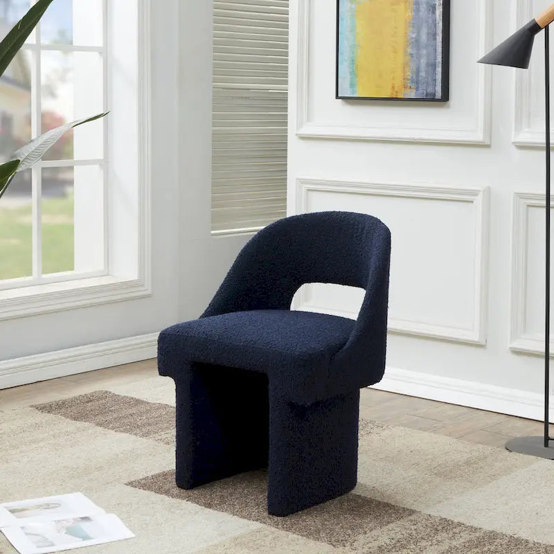 Boucle Modern Elegant Upholstered Accent Chair with MDF Wood Frame for Home Office Living Room & Bedroom