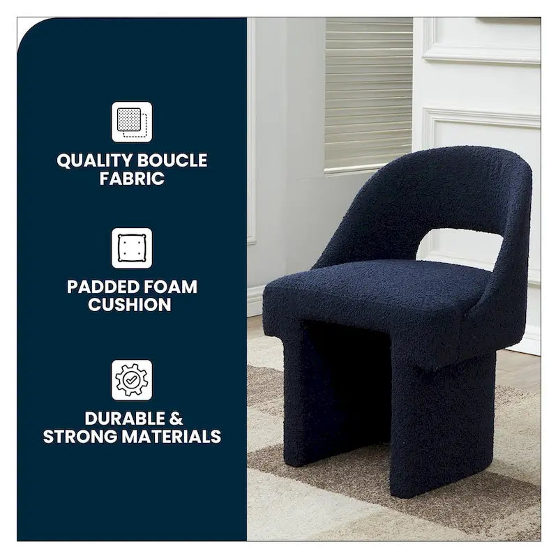 Boucle Modern Elegant Upholstered Accent Chair with MDF Wood Frame for Home Office Living Room & Bedroom 6